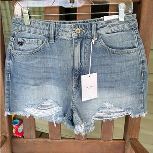 KanCan Women's Distressed Blue Jean Shorts